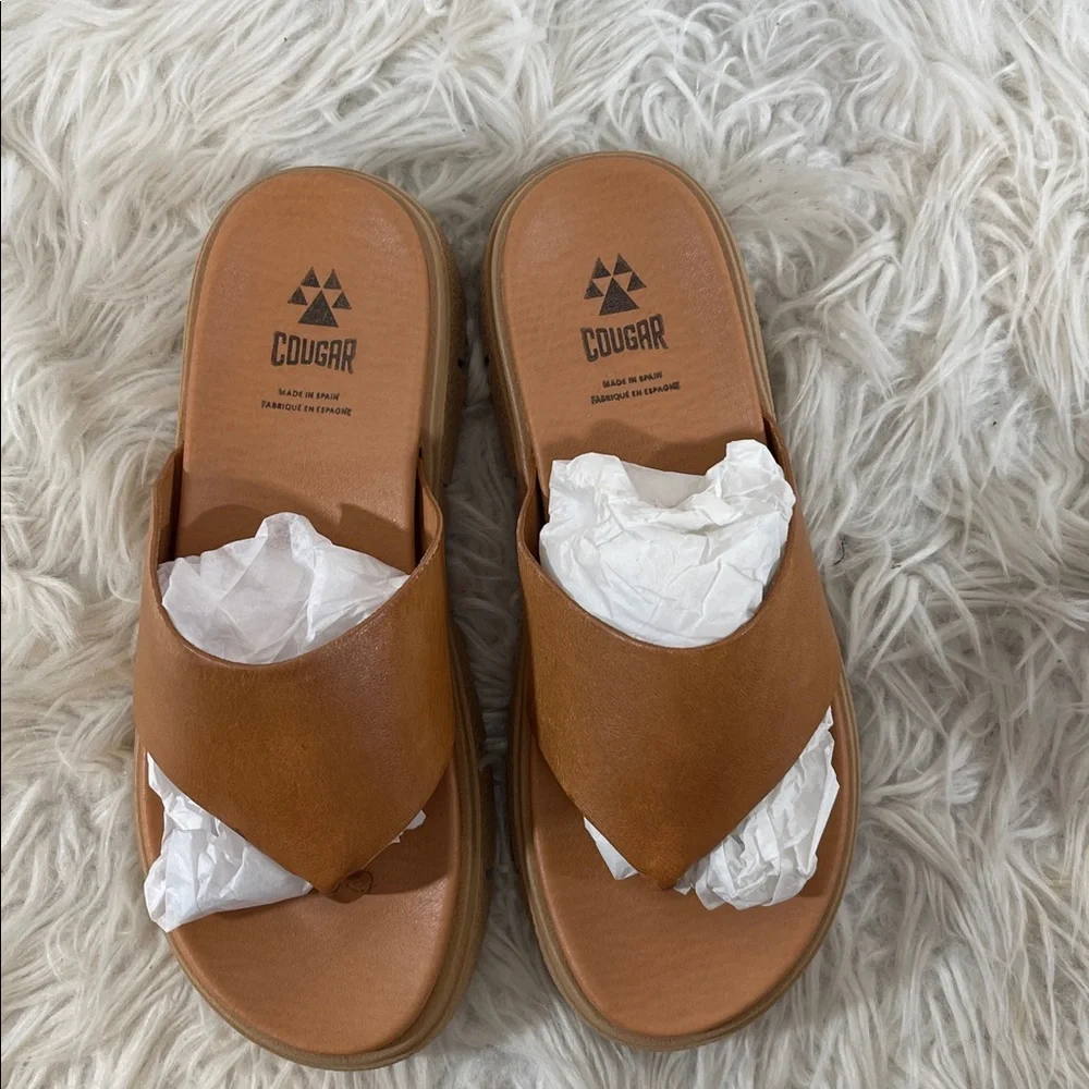 Cougar Ponyo Brown Slip On Sandals Size 8 Made In Spain NEW - Picture 3 of 13
